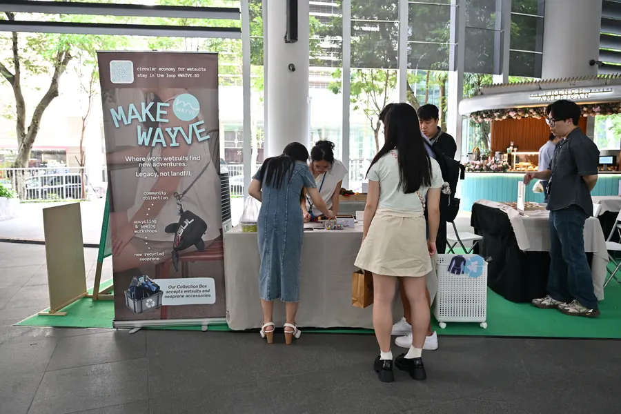 upcycling booth at CapitaSpring